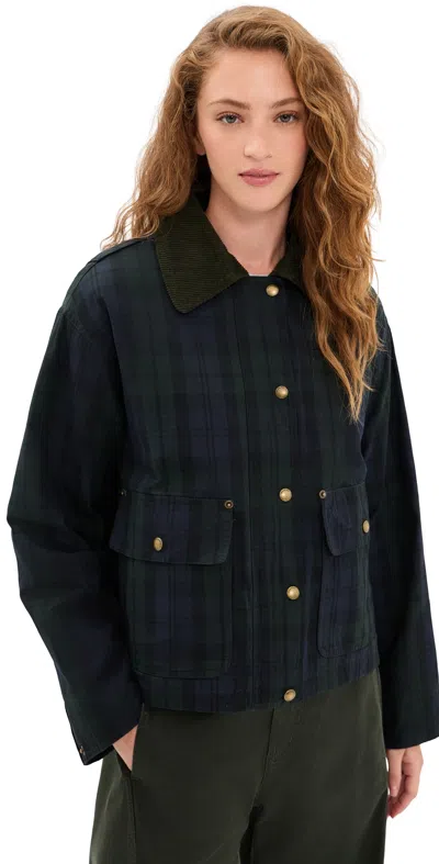 Blanknyc Plaid Cord Collar Barn Jacket In Blue