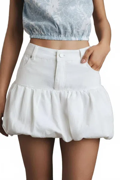 Blanknyc Bubble Denim Skirt In White