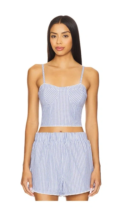 Blanknyc Bustier Crop Top In Blue
