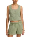 Blanknyc Button Front Vest In Desert Sage
