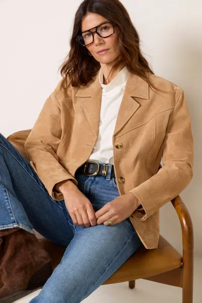 Blanknyc Candle Glow Suede Blazer In Yellow