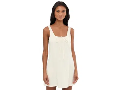Blanknyc Chalk Mark A Line Flare Linen Dress In Beige In Neutral