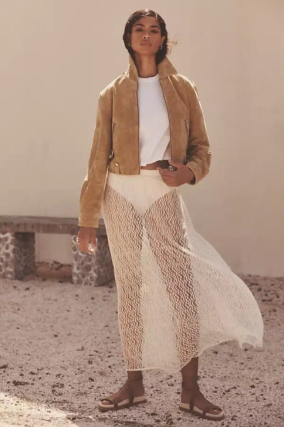 Blanknyc Cinnamon Crunch Suede Jacket In Beige