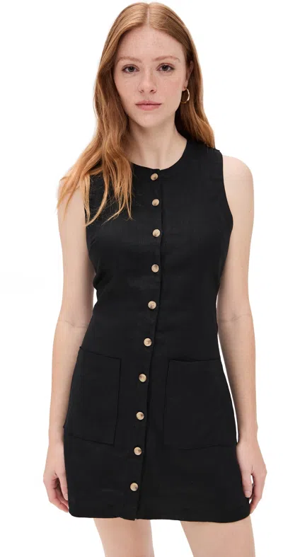 Blanknyc City Nights Dress Black Linen