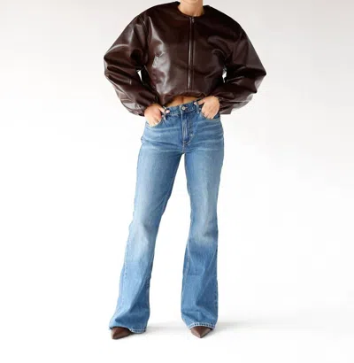 Blanknyc Coco Luxe Bomber Jacket In Chocolatey Brown