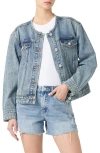 Blanknyc Collarless Denim Trucker Jacket In Heads Up