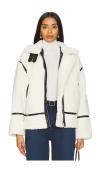 Blanknyc Faux Shearling Moto Jacket In Checking In