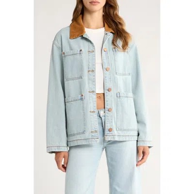 BLANKNYC BLANKNYC CORDUROY COLLAR DENIM SHACKET