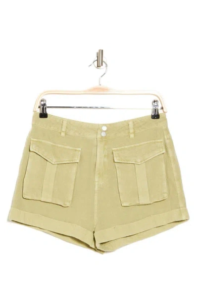 Blanknyc Cotton & Linen Cargo Shorts In Green