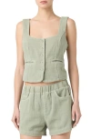 Blanknyc Button Front Vest In Desert Sage