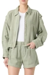 Blanknyc Cotton & Linen Utility Jacket In Desert Sage