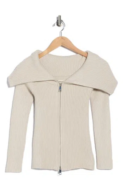 Blanknyc Cotton Blend Full Zip Cardigan In Gray