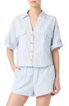 Blanknyc Crop Shirt In Yacht Race