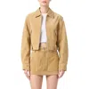 Blanknyc Crop Suede Jacket In Cinnamon Crunch