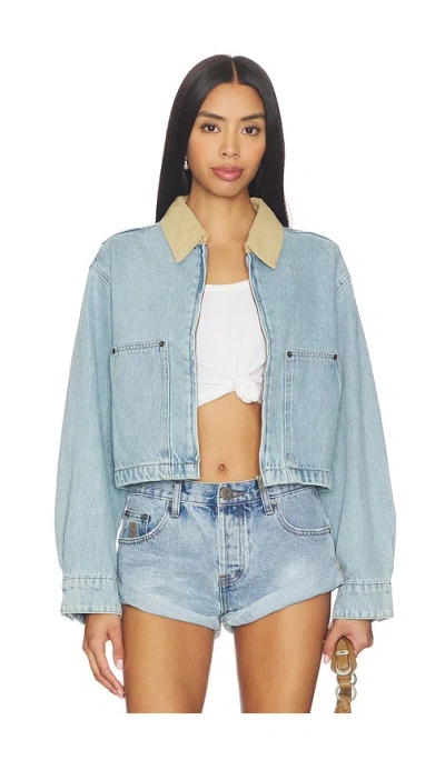 Blanknyc Cropped Denim Jacket In Blue