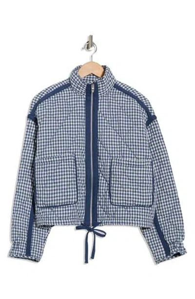 Blanknyc Cropped Quilted Jacket In Blue