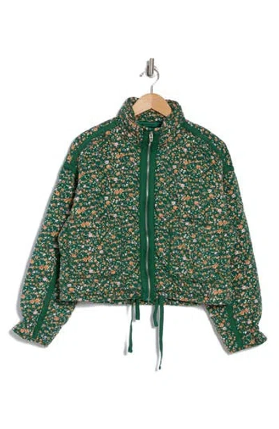 Blanknyc Cropped Quilted Jacket In Green Gardens