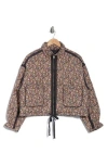 Blanknyc Cropped Quilted Jacket In Midnight Floral