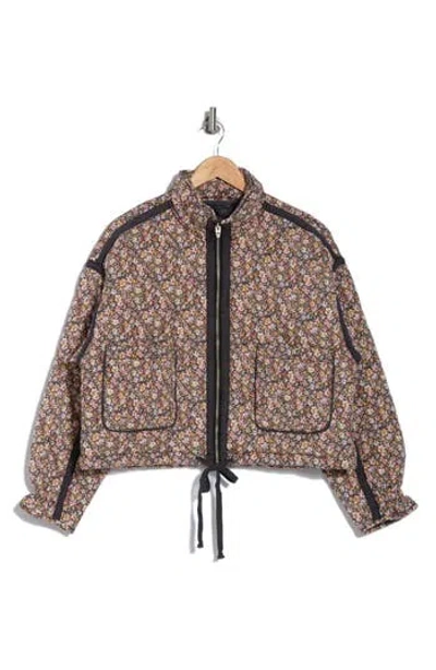 Blanknyc Cropped Quilted Jacket In Midnight Floral