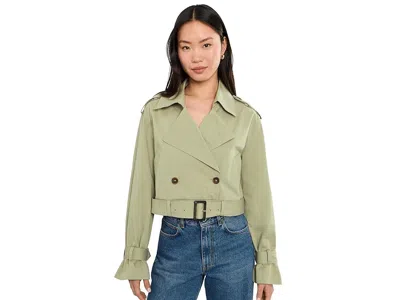 Blanknyc Cropped Trenchcoat In Green
