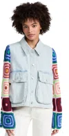 Blanknyc Mixed Media Shacket In Day Dreamer
