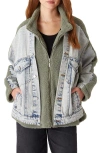 BLANKNYC BLANKNYC DENIM & FAUX SHEARLING TRUCKER JACKET