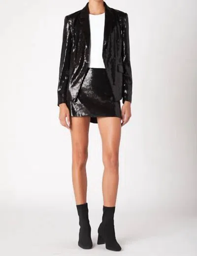 Blanknyc Double Notched Sequin Blazer In Black