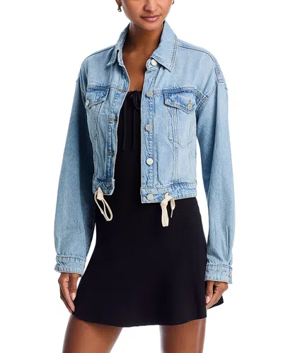 Blanknyc Drawstring Denim Jacket In Feeling Good