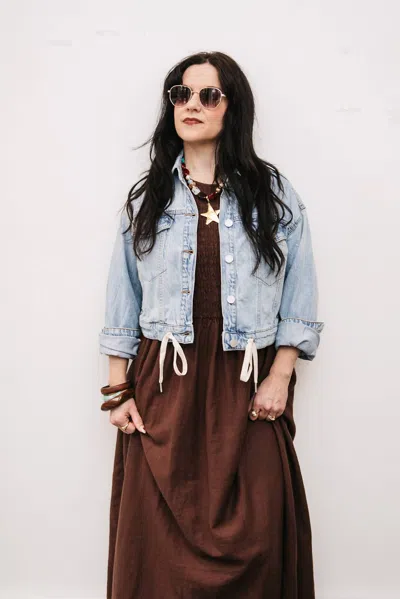 Blanknyc Drawstring Hem Denim Jacket In Medium Wash In Blue