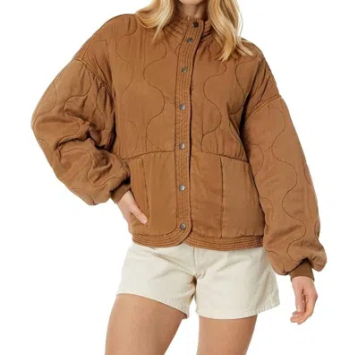 Blanknyc Drop Shoulder Quilted Jacket In Chai Tea In Brown