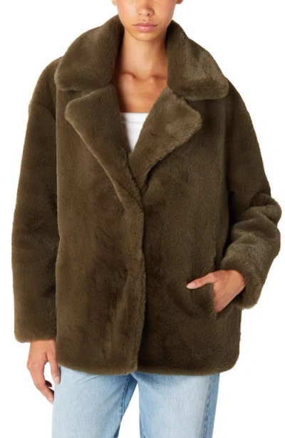 Blanknyc Faux Fur Coat In Brown