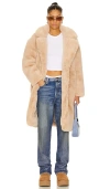 Blanknyc Faux Fur Coat In Oatmeal Crush