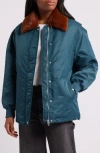 Blanknyc Faux Fur Collar Jacket In Thrills And Chills