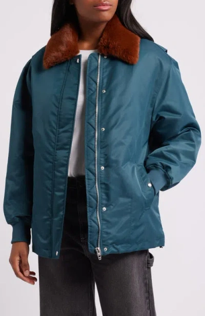 Blanknyc Faux Fur Collar Jacket In Thrills And Chills