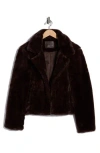 Blanknyc Crop Faux Fur Jacket In Brown