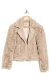 Blanknyc Faux Fur Crop Jacket In Frozen Daquiri