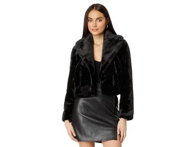 Blanknyc Faux Fur Cropped Jacket In Black