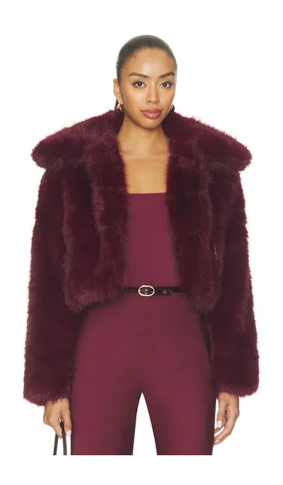 Blanknyc Faux Fur Jacket In Burgundy