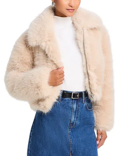 Blanknyc Faux Fur Jacket In Gram Moment