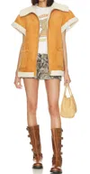 Blanknyc Faux Shearling Vest In Gold