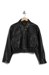 Blanknyc Faux Leather Bomber Jacket In Black