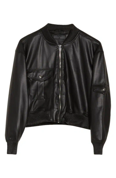 Blanknyc Faux Leather Bomber Jacket In Black