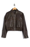Blanknyc Faux Leather Bomber Jacket In Brown