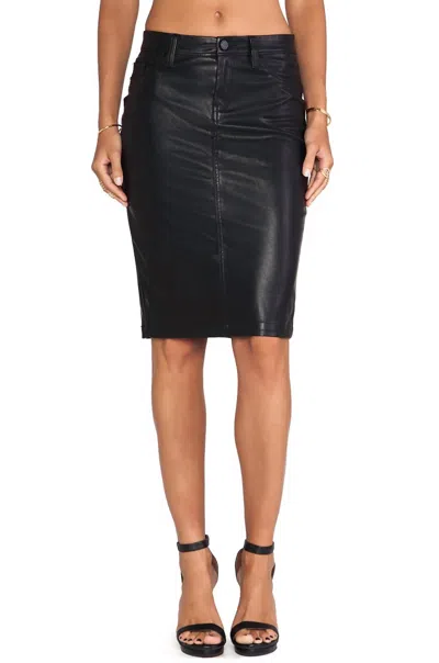 Blanknyc Faux Leather Knee Length Skirt In Pussy Cat In Black