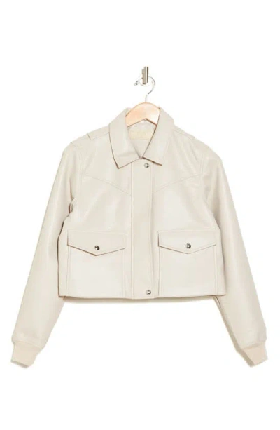 Blanknyc Faux Leather Shirt Jacket In Short Story