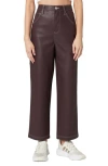 Blanknyc Faux Leather Utility Pants In Wine And Dine