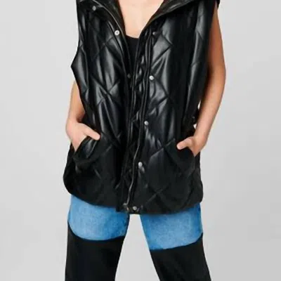 Blanknyc Faux Leather Vest In Black