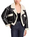 Blanknyc Faux Shearling Moto Jacket In Mountain View