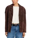 Blanknyc Faux Suede Fringe Jacket In Brown