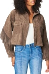 BLANKNYC FAUX SUEDE FRINGE JACKET